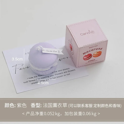 mini macaron scented candle for home decor and souvenirs - vue 12 sur 13