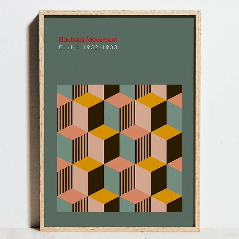 affiches géométriques bauhaus pour une décoration moderne minimaliste