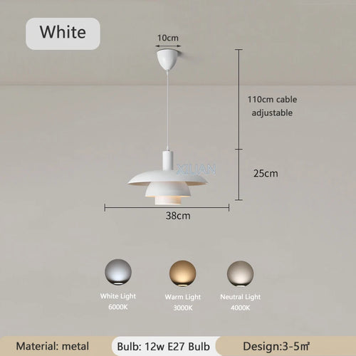 Creative metal LED pendant light for table lighting - vue 9 sur 8