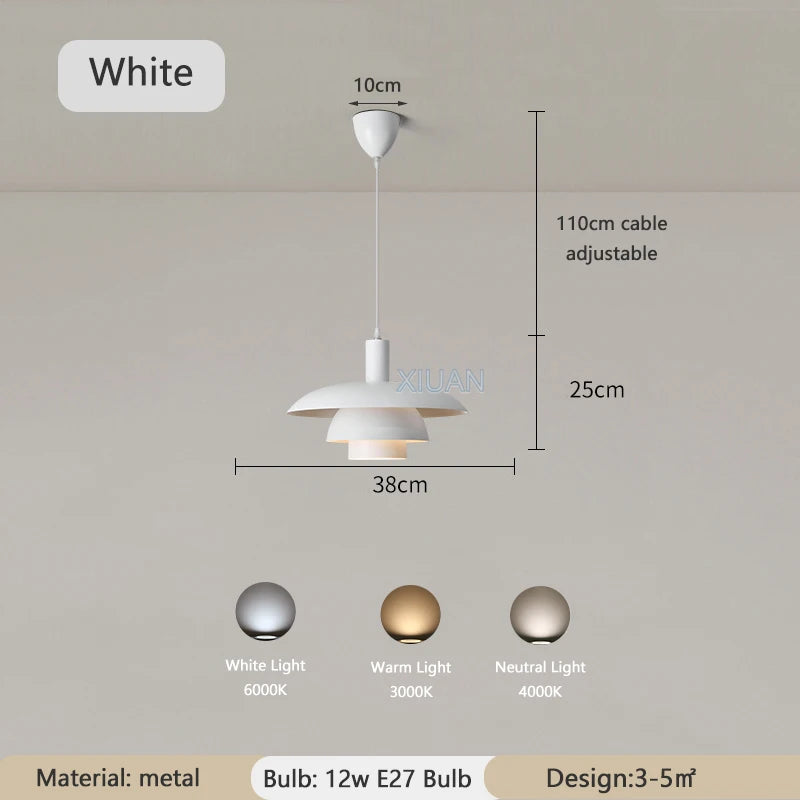 Creative metal LED pendant light for table lighting - vue 8 sur 8