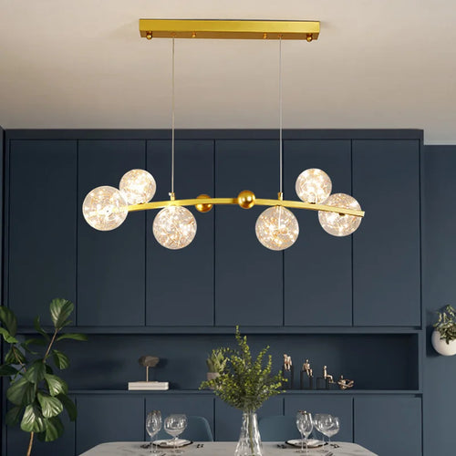 Nordic LED pendant light clear glass globe for bar restaurant - vue 5 sur 14
