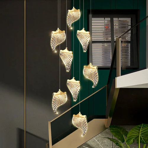 Suspended LED chandelier for modern indoor lighting - vue 5 sur 14