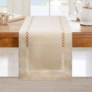 Modern openwork linen table runner for dining