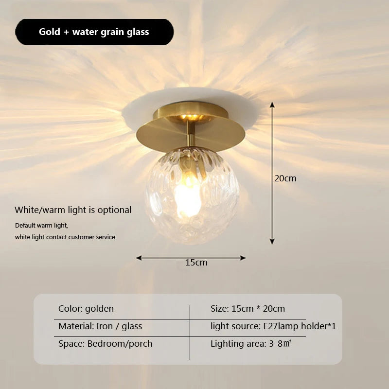 Plafonnier LED boule en verre moderne - vue 8 sur 14