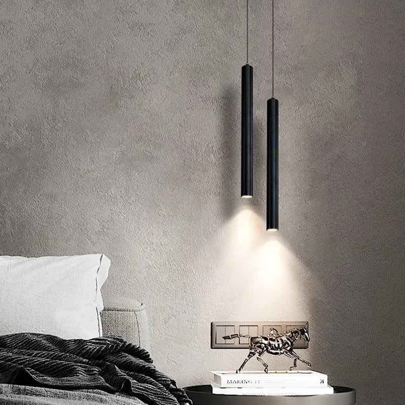 Modern nordic LED double head pendant light, 2m tubular hanging lamp for dining room