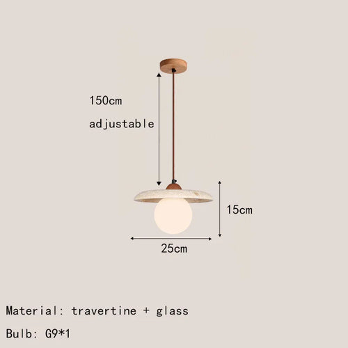 Contemporary natural stone pendant light for modern interiors - vue 10 sur 11