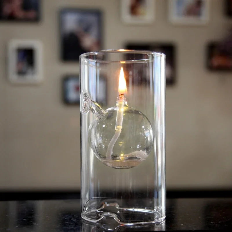 transparent glass oil lamp vintage decoration for interior