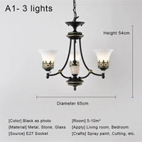 Retro glass LED chandelier for vintage interiors