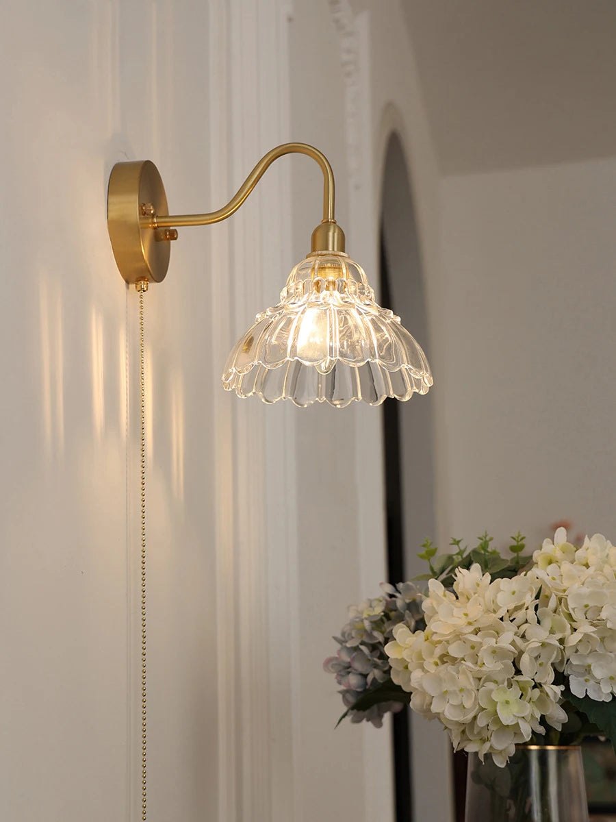 Japanese style glass and brass pendant light nordic luxury design - vue 5 sur 8