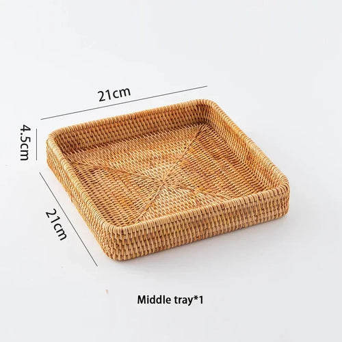 woven rattan basket for storage and craft decoration - vue 8 sur 9