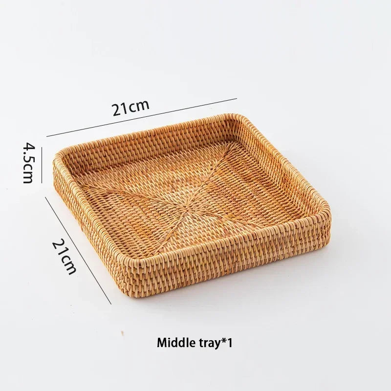 woven rattan basket for storage and craft decoration - vue 7 sur 9