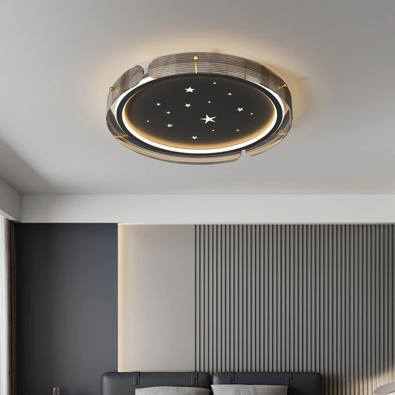 Minimalist led ceiling light with starry sky and premium design