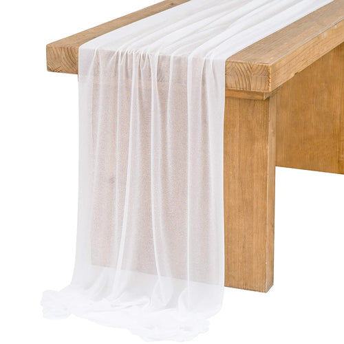 Set of 4 sheer boho chiffon table runners