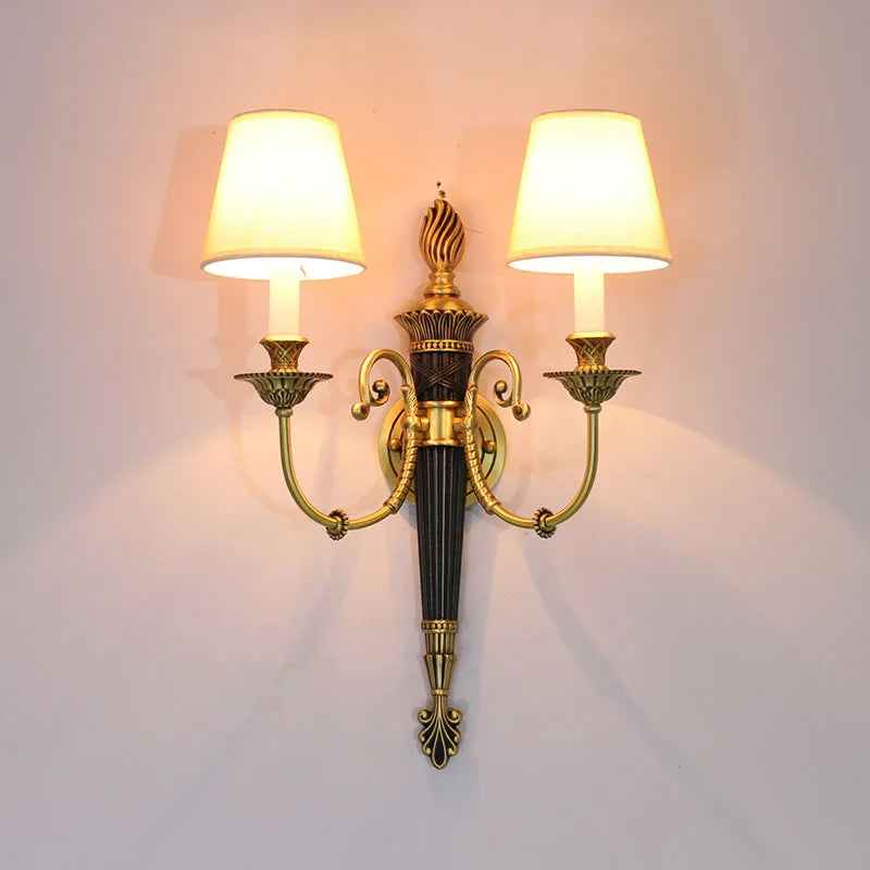 European copper wall light for villa guest tv hallway