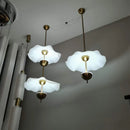 Gold metal lotus design art deco pendant light
