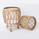 Rattan flower pot with creative bamboo stand