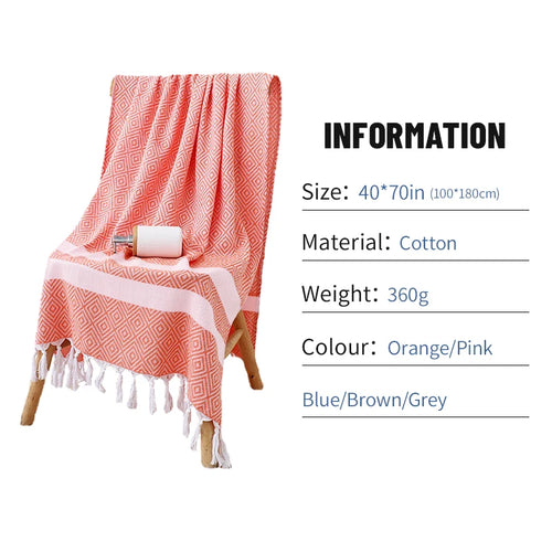 Serviette de plage turque coton motif imprime 180cm - vue 6 sur 7