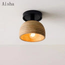 Retro wooden ceiling light in American style for interior decoration