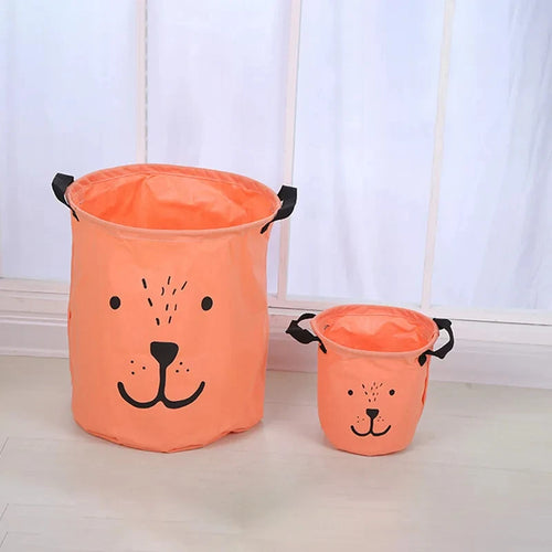 foldable cotton and linen waterproof laundry basket - vue 6 sur 16