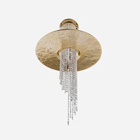 Modern long crystal chandelier for luxury villa