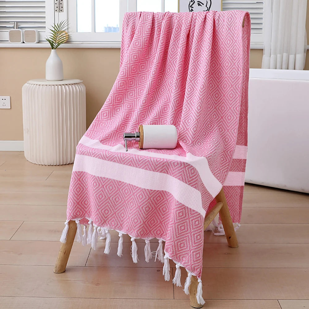 serviette de plage turque coton motifs ethniques polyvalente - vue 4 sur 7
