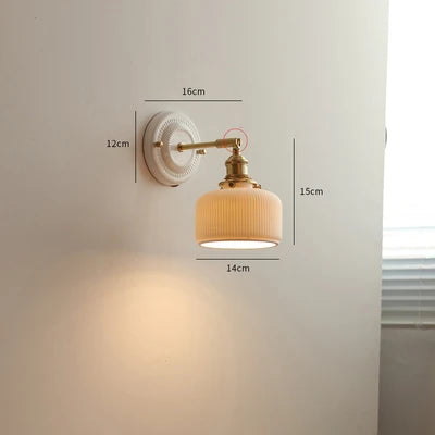 Nordic Japanese white and copper LED wall light - vue 17 sur 23