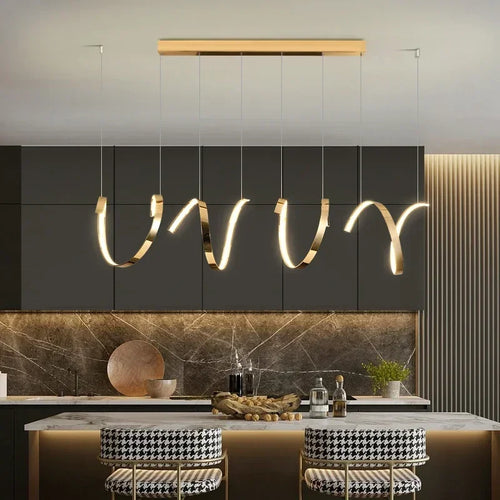 lustre led suspendu design moderne décoratif de luxe irrégulier - vue 4 sur 11
