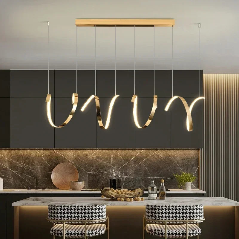 lustre led suspendu design moderne décoratif de luxe irrégulier - vue 4 sur 11