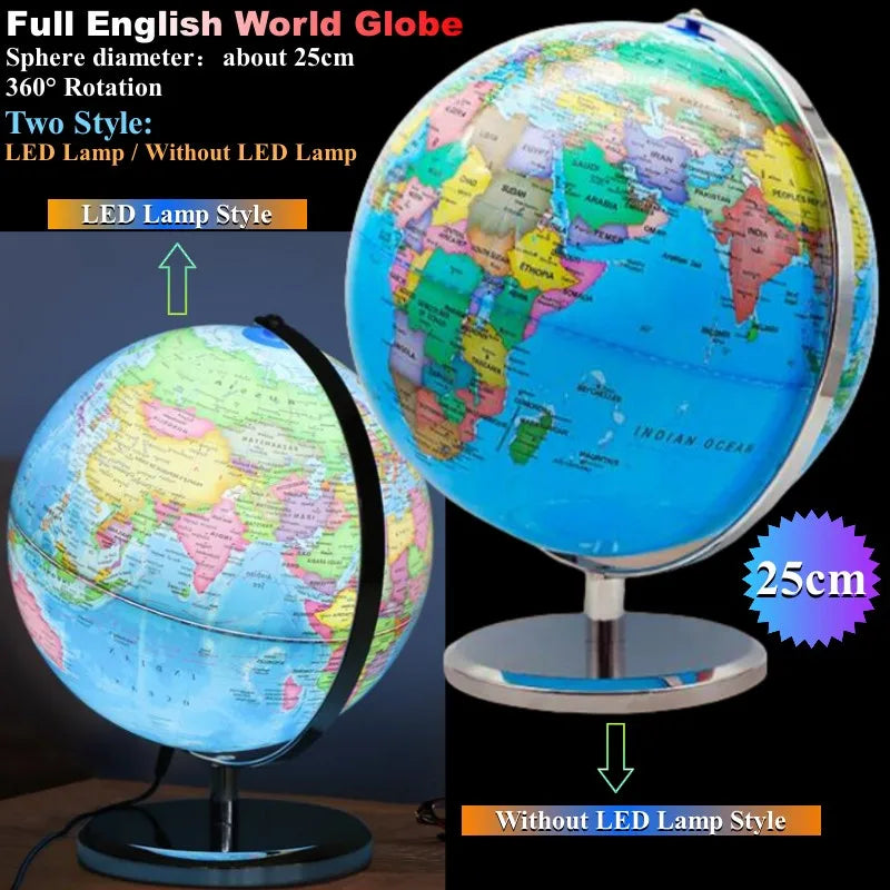 360 degree hd printed globe desk lamp educational crafts