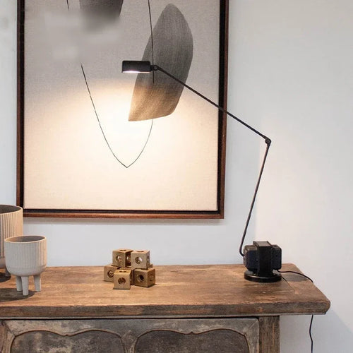 Modern Italian design floor lamp with adjustable swing arm - vue 2 sur 14