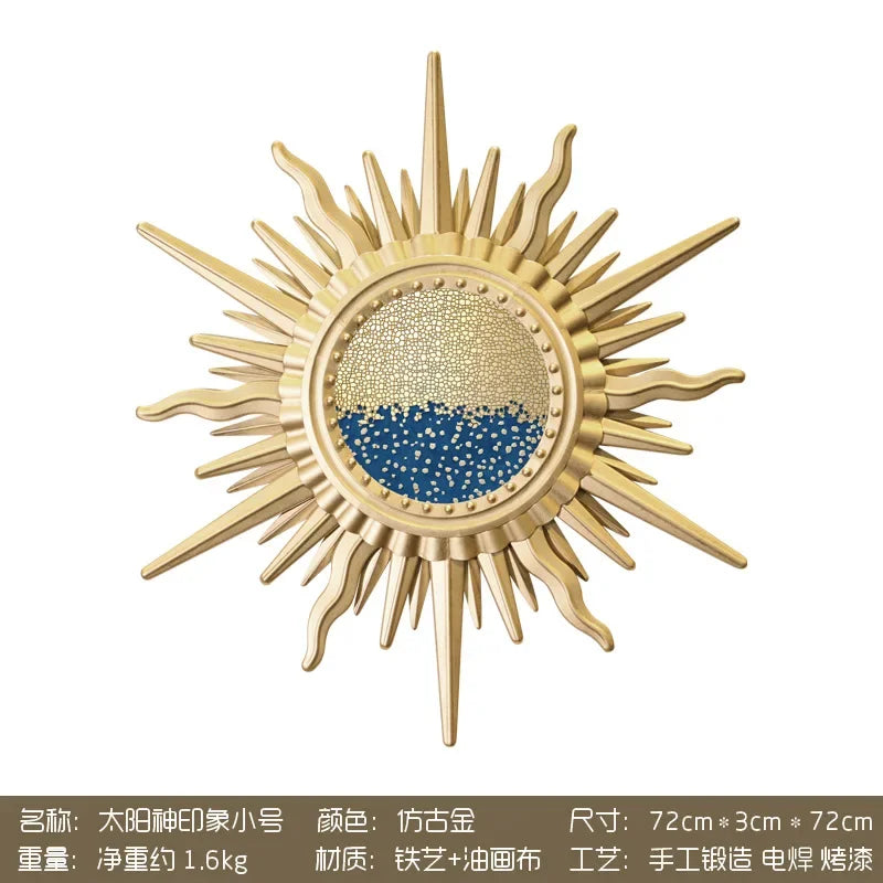 decorative wrought iron sunflower wall mirror - vue 12 sur 12