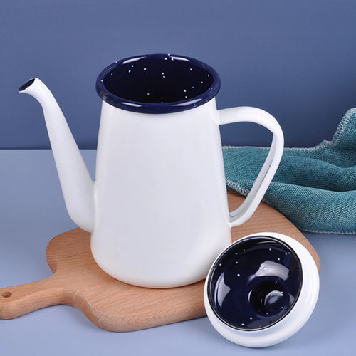 Vintage enamel coffee pot 1.1l versatile retro style - vue 5 sur 7