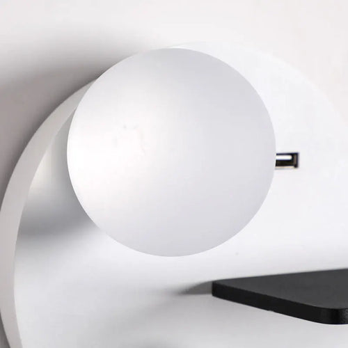 led wall light with usb charging for mobile phone - vue 6 sur 10