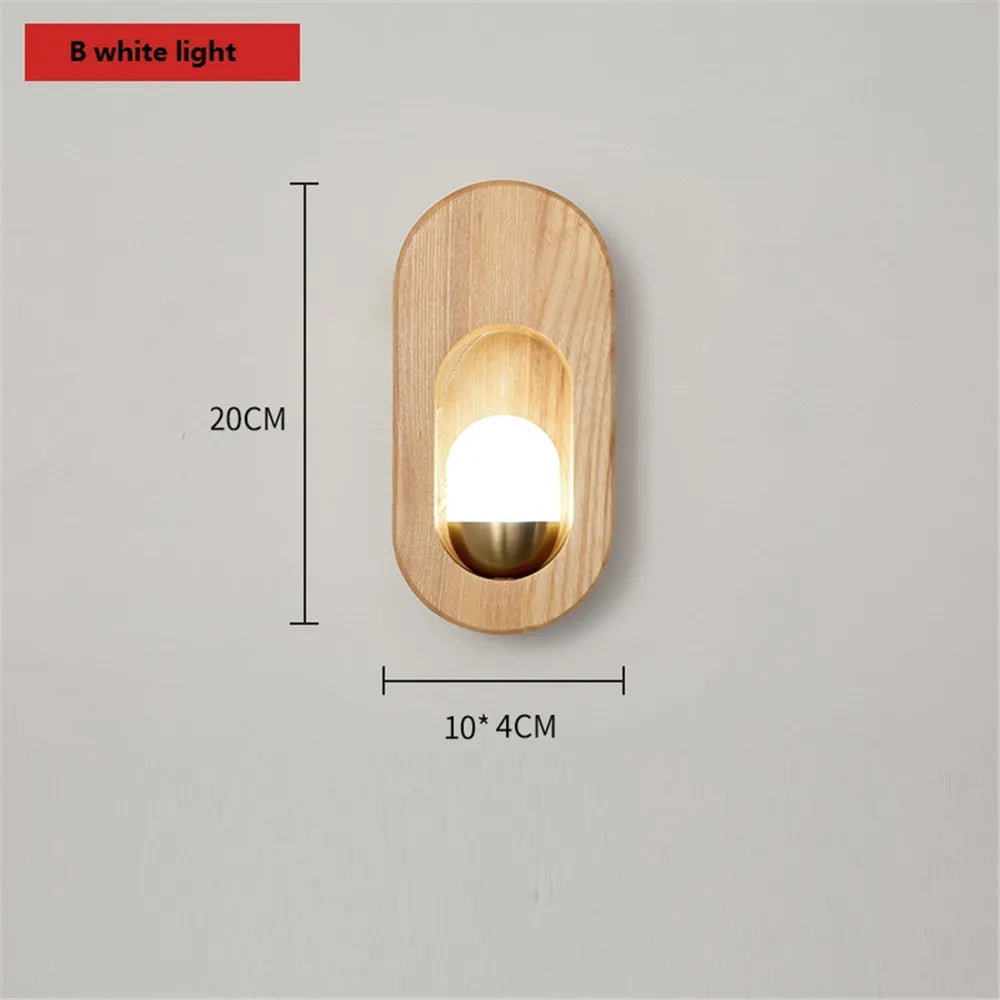 Nordic wooden wall light for modern interior decoration - vue 9 sur 10