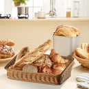 rattan serving tray with handles for storage
