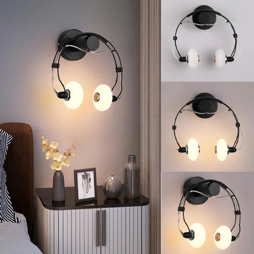 Creative LED wall light in headphone design - vue 6 sur 9