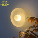 Minimalist Danish design round glass wall light for indoor use