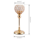 Metal candle holders with crystal detail for festive decorations