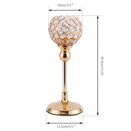 Metal candle holders with crystal detail for festive decorations - vue 13 sur 12