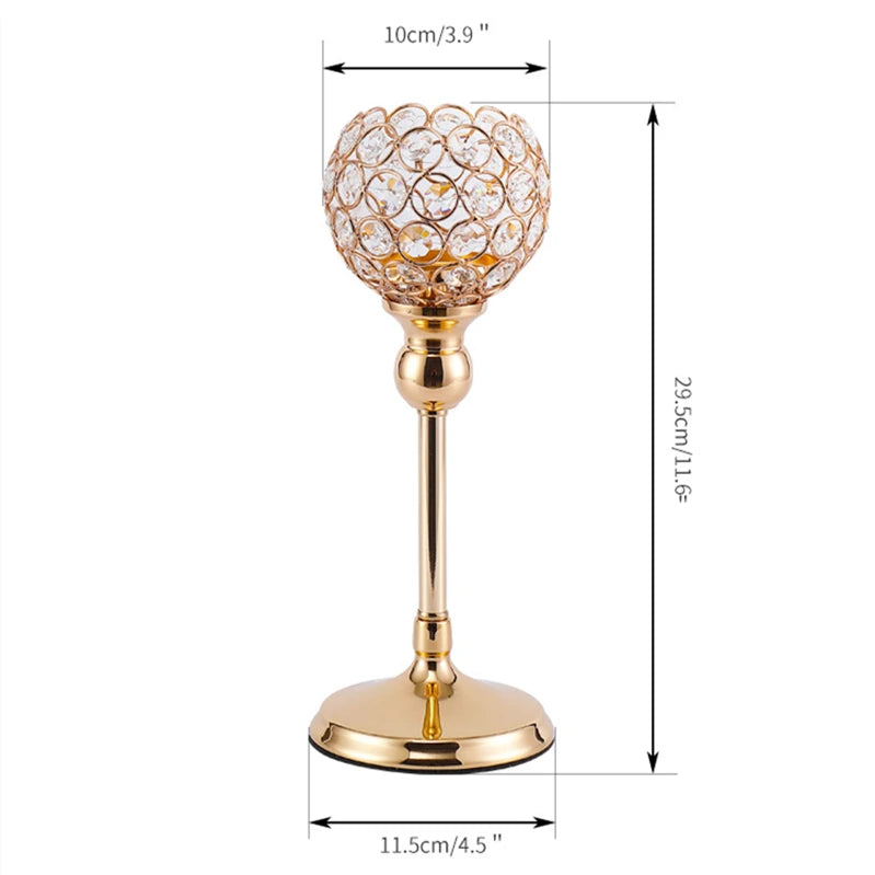 Metal candle holders with crystal detail for festive decorations - vue 12 sur 12