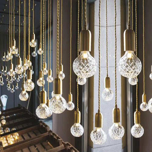 Elegant glass chandelier for restaurant and bar