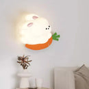 Radish rabbit LED wall light for children's room