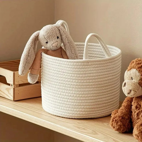cotton rope baby and child toy storage basket - vue 3 sur 6