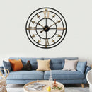 Wrought Iron Wall Clock for Living Room, Home Warm Decoration, Retro Silent Clock
