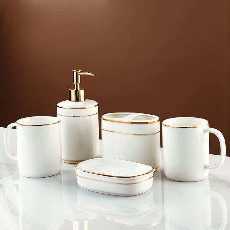 stylish and practical ceramic bathroom accessory set - vue 17 sur 17