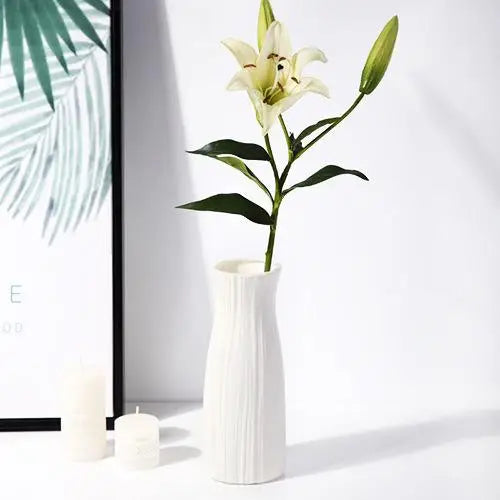 Nordic plastic vase for flowers modern home decoration - vue 8 sur 12