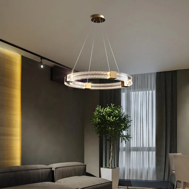Ring-shaped LED pendant light for loft and restaurant