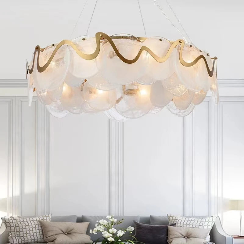 Modern gold glass chandelier for elegant décor