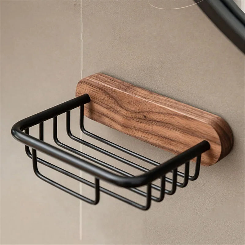wooden wall shelf for soap storage