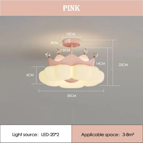Romantic cloud-shaped ceiling light for children's room - vue 9 sur 12